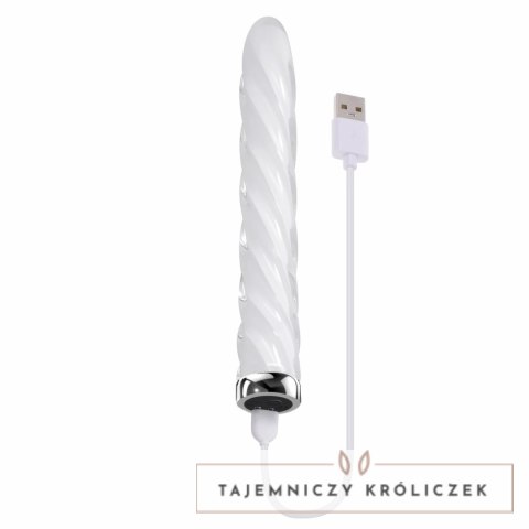 Playboy In A Twist szklany stymulator spiralny, 17,5 cm, wibracje Playboy