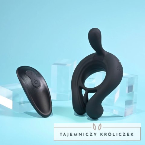 Playboy Pleasure Triple Play - silikonowy pierścień intymny, 3 silniki Playboy