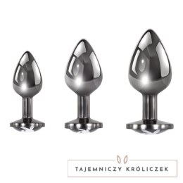 Playboy Pleasure Zestaw 3 metalowych zatyczek treningowych hematyt Playboy