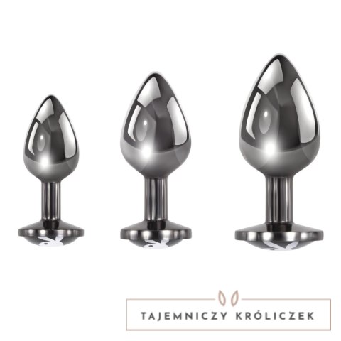 Playboy Pleasure Zestaw 3 metalowych zatyczek treningowych hematyt Playboy
