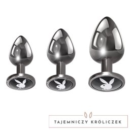 Playboy Pleasure Zestaw 3 metalowych zatyczek treningowych hematyt Playboy