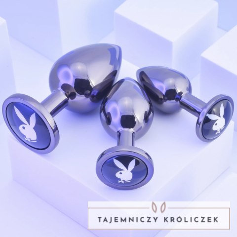 Playboy Pleasure Zestaw 3 metalowych zatyczek treningowych hematyt Playboy