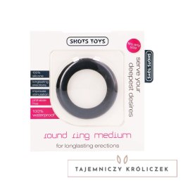 Shots Toys Pierścień elastyczny średni silikonowy czarny Shots Toys