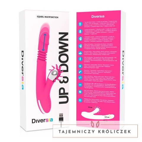 Diversia Bunny Up & Down 24 cm - silikonowy model z funkcją ruchu gora-doł DIVERSIA