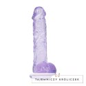 RealRock Crystal Clear 5" Model z Przyssawką Fioletowy 12,7 cm RealRock by Shots