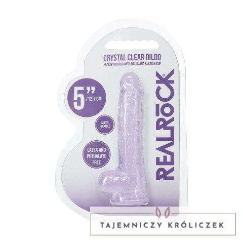 RealRock Crystal Clear 5" Model z Przyssawką Fioletowy 12,7 cm RealRock by Shots