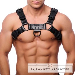 Red Leather Bulldog Harness L/XL czarny - skorzany uprząż z regulacją Red Leather