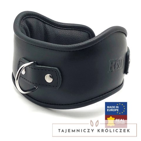 Red Leather Skorzana Obręcz na Szyję Regulowana Czarna - Europejska Produkcja Red Leather