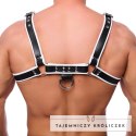 Red Leather Skorzana Uprząż Premium S/M Czarna z Białymi Akcentami Red Leather