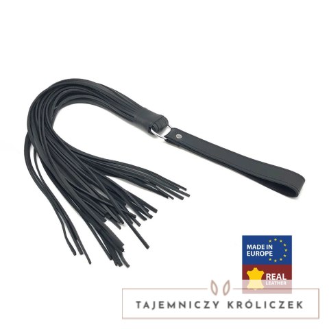 Red Leather Swift Martinet Black 75 cm - Skorzany Model z Rzemieniami Red Leather