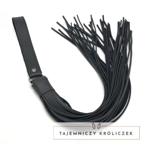 Red Leather Swift Martinet Black 75 cm - Skorzany Model z Rzemieniami Red Leather