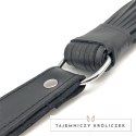 Red Leather Swift Martinet Black 75 cm - Skorzany Model z Rzemieniami Red Leather