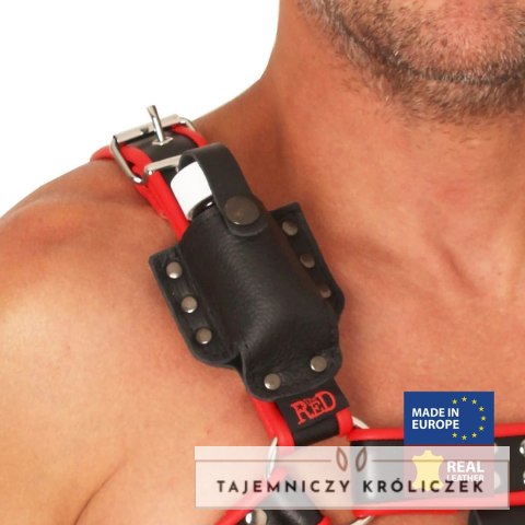 Red Leather Uchwyt na butelkę do uprzęży skorzany czarny 3,5 cm Red Leather