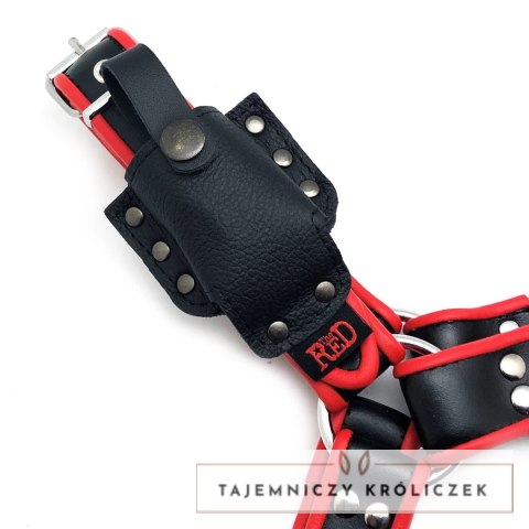 Red Leather Uchwyt na butelkę do uprzęży skorzany czarny 3,5 cm Red Leather