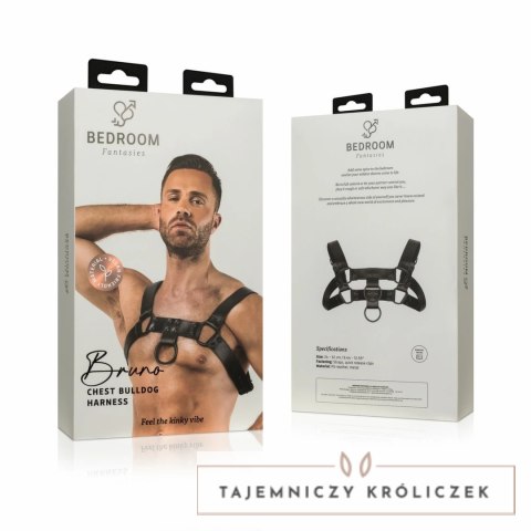 Bruno Uprząż Skorzana Czarna, Regulowana 24-32 cm Bedroom Fantasies