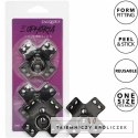 CalExotics Euphoria O-Ring nakładki na piersi czarne, metalowe detale CALEXOTICS