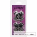 CalExotics Euphoria O-Ring nakładki na piersi czarne, metalowe detale CALEXOTICS