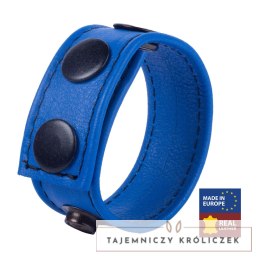 Cocky Pasek Regulowany Skorzany Niebieski 2,5 cm - System Zatrzaskow Red Leather