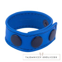 Cocky Pasek Regulowany Skorzany Niebieski 2,5 cm - System Zatrzaskow Red Leather