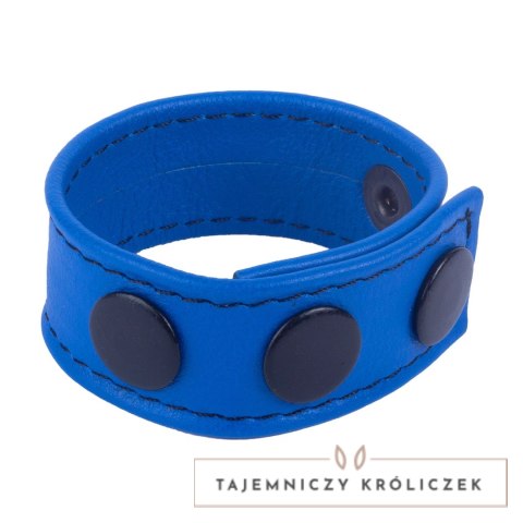 Cocky Pasek Regulowany Skorzany Niebieski 2,5 cm - System Zatrzaskow Red Leather
