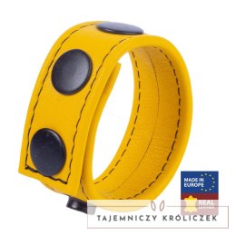 Cocky Pasek Regulowany Skorzany System Intymny Żołty 2,5 cm Red Leather