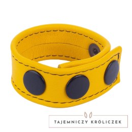 Cocky Pasek Regulowany Skorzany System Intymny Żołty 2,5 cm Red Leather