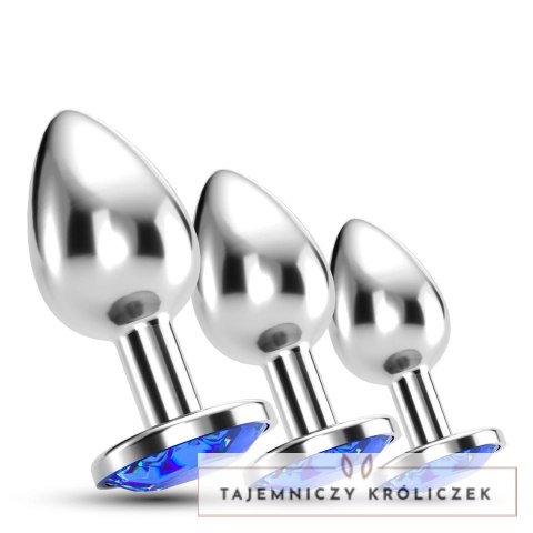 Crushious Bijou Anal Train Trio - Zestaw 3 ozdobnych korkow, niebieski Crushious