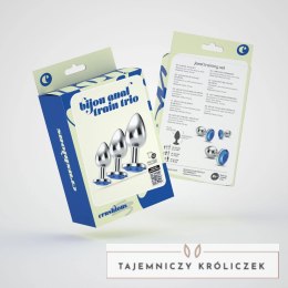 Crushious Bijou Anal Train Trio - Zestaw 3 ozdobnych korkow, niebieski Crushious