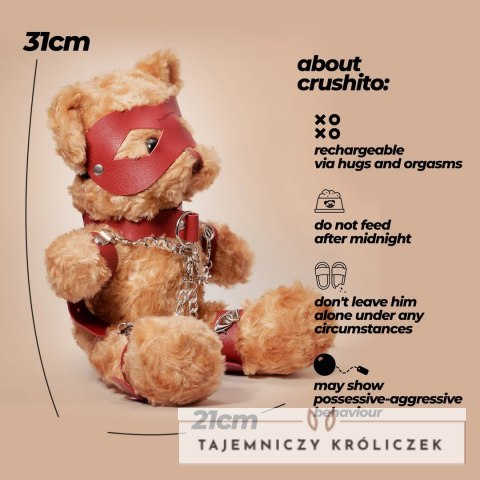 Crushious Crushito Pluszowy Miś z Akcesoriami Bondage 31 cm Czerwony Crushious