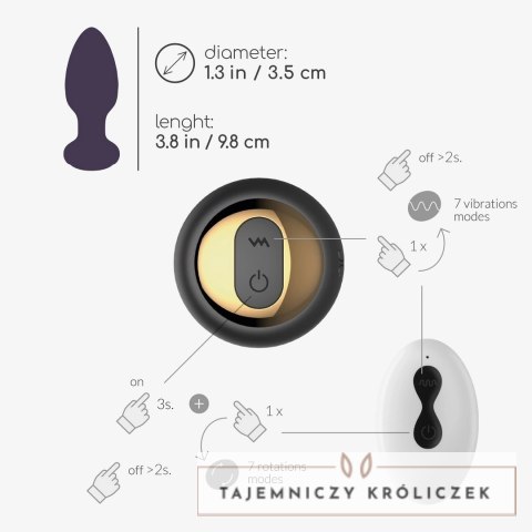 Crushious Twister Czarny Plug Anatomiczny z Rotacją i Pilotem 9,8 cm Crushious