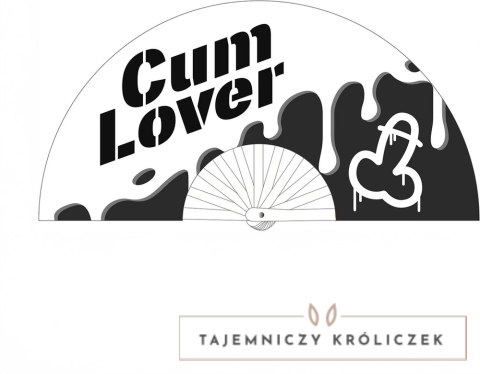 Cum Lover Fan 64 cm - dekoracyjny wachlarz biało-czarny M Proud