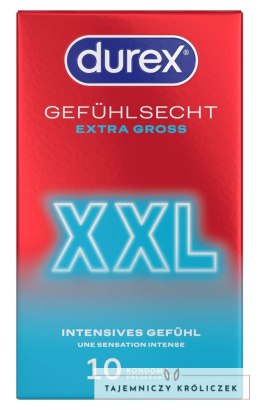 Durex Gefuhlsecht Extra Gross 10 szt. anatomiczne prezerwatywy XXL Durex