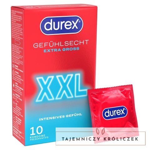 Durex Gefuhlsecht Extra Gross 10 szt. anatomiczne prezerwatywy XXL Durex