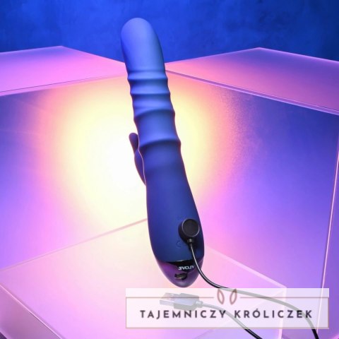 Evolved Ringer Rabbit Royal Blue - wibrator z funkcją ruchomych pierścieni Evolved