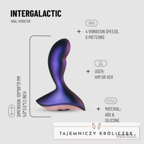 Hueman Intergalactic model zdalnie sterowany, silikonowy wibrator analny Hueman