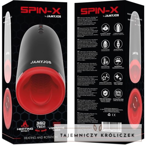 Jamyjob Spin-X - Intymna maszyna rotacyjno-grzewcza, silikon, ładowalna JAMYJOB