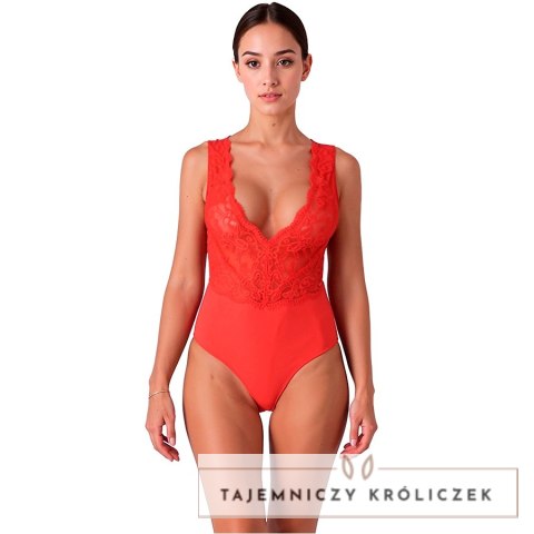 PASSION Evalie Body Koronkowe Czerwone L/XL Eleganckie Passion