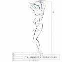 Passion BS051 Bodystocking czerwony, kwiatowy haft, one size Passion