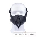 Red Leather Mask Anatomiczna Skorzana z Suwakiem Czarna Regulowana Red Leather