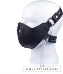 Red Leather Mask Anatomiczna Skorzana z Suwakiem Czarna Regulowana Red Leather