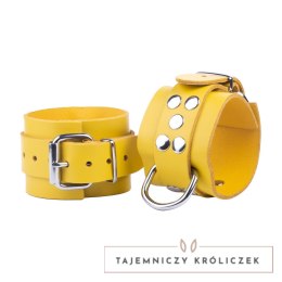 Red Leather Skorzane Kajdanki żołte 6 cm - regulowane, metalowe zapięcia Red Leather