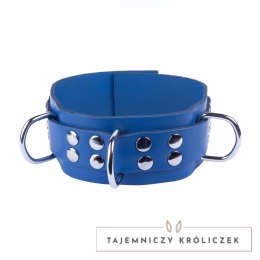 Red Leather - Skorzany Naszyjnik Blue, regulowany, szeroki 5,5 cm Red Leather