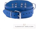 Red Leather - Skorzany Naszyjnik Blue, regulowany, szeroki 5,5 cm Red Leather