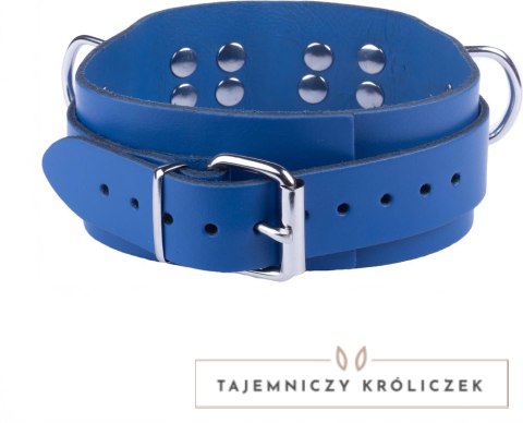 Red Leather - Skorzany Naszyjnik Blue, regulowany, szeroki 5,5 cm Red Leather