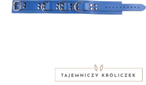 Red Leather - Skorzany Naszyjnik Blue, regulowany, szeroki 5,5 cm Red Leather