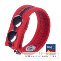 Red Leather Tippy skorzana opaska regulowana czerwona 2,3 cm Red Leather