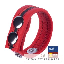 Red Leather Tippy skorzana opaska regulowana czerwona 2,3 cm Red Leather