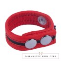 Red Leather Tippy skorzana opaska regulowana czerwona 2,3 cm Red Leather