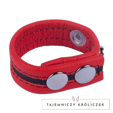 Red Leather Tippy skorzana opaska regulowana czerwona 2,3 cm Red Leather