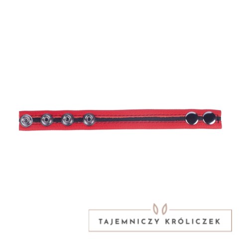 Red Leather Tippy skorzana opaska regulowana czerwona 2,3 cm Red Leather